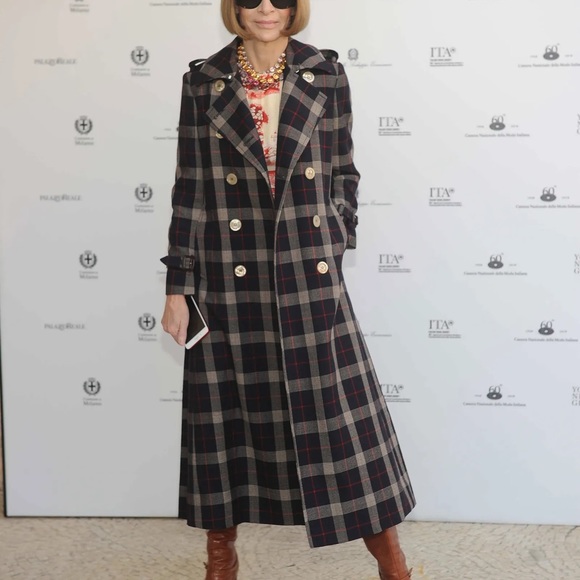 ALORNA vintage wool plaid coat grey gray - Picture 1 of 7